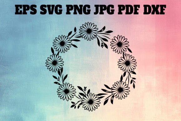 Download Daisy Wreath Silhouette - Wreath Collection