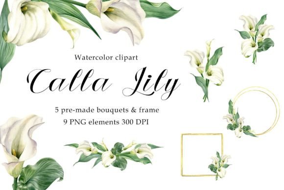 Download Watercolor Floral Bouquet Calla Lily PNG - Lily Collection