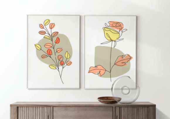 Download Set of Minimalist Flower Boho Wall Art - Minimalist flower Collection