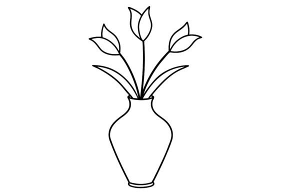 Download Minimalist Flower Vase One Line Sketch - Minimalist flower Collection