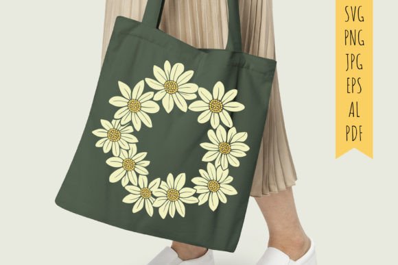 Download Daisy Wreath SVG/PNG|Floral Rim Clip Art - Wreath Collection