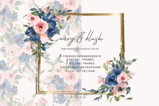 Download Navy and Blush Floral Bouquet Clipart - Floral bouquet clipart Collection