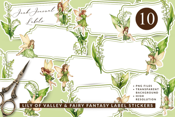 Download Lily of Valley Fairy Label Stickers PNG - Lily Collection