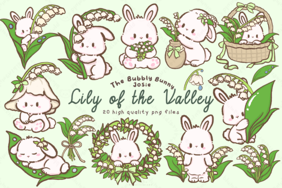 Download Kawaii Lily of the Valley Bunny Clipart - Lily Collection