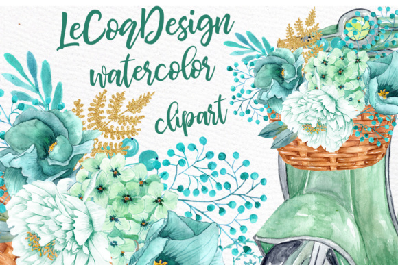 Download Mint Watercolor Flowers WATERCOLOR CLIPART  Spring Flowers Wedding Clipart Floral Clipart Floral Wreaths - Wreath Collection