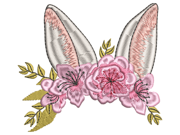 Download Floral Bunny Ears Wreath - Wreath Collection