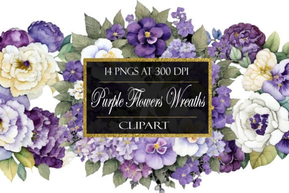 Download Purple Flower Wreath Clipart - Wreath Collection