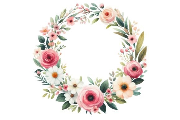 Download Watercolor Floral Wreath Clipart - Wreath Collection