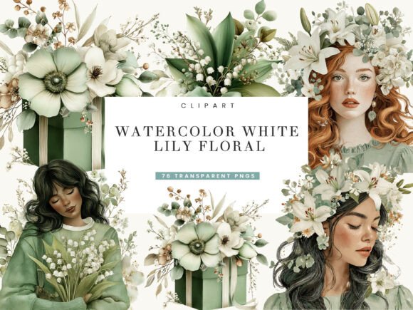 Download Watercolor White Lily Floral Clipart - Lily Collection