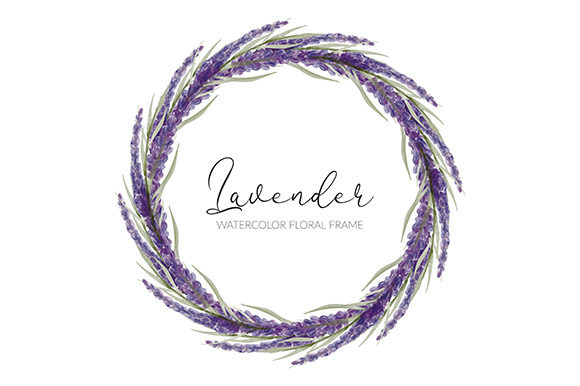 Download Watercolor Lavender Flower Wreath Frame - Wreath Collection
