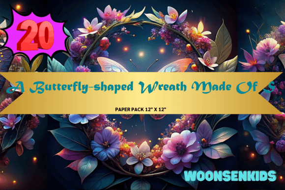 Download Butterfly-shaped Wreath Made of Spring Flowers Watercolor - Wreath Collection