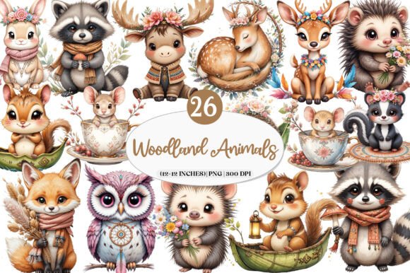 Download Boho Woodland Animals, Cute Animals Png - Cute animals Collection
