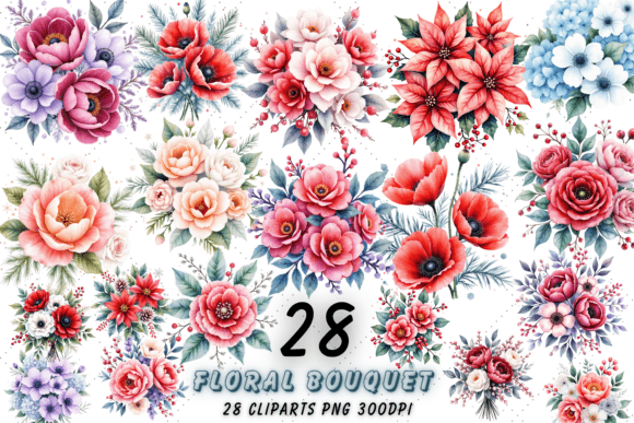 Download Brightness Winter Floral Bouquet Clipart - Floral bouquet clipart Collection