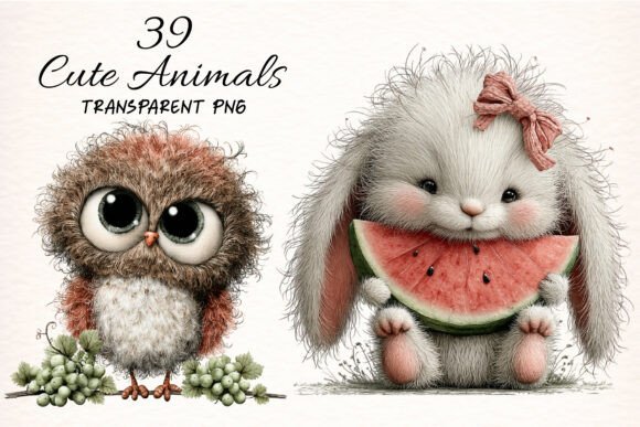 Download Whimsical Cute Animals Clipart Bundle - Cute animals Collection