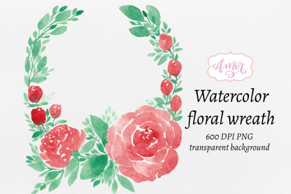 Download Hand Painted Roses Wreath PNG - Wreath Collection