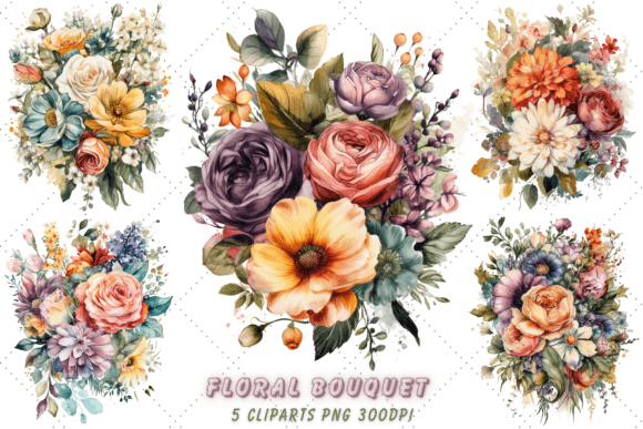 Download Watercolor White Floral Bouquet Clipart - Floral bouquet clipart Collection