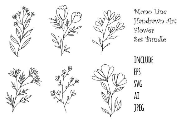 Download Minimalist Flower Monoline - Minimalist flower Collection