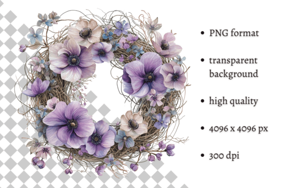 Download Beautiful Spring Purple Flower Wreath - Wreath Collection