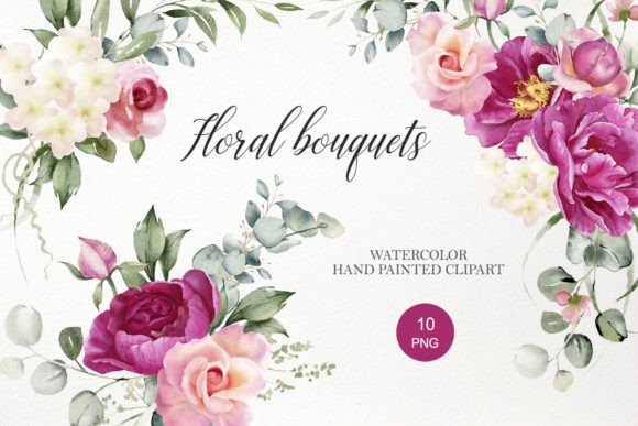 Download Watercolor Floral Bouquet Clipart PNG - Floral bouquet clipart Collection
