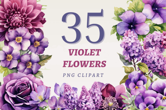 Download Violet Flowers PNG Bundle - Violet flowers Collection